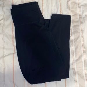 Black distressed leggings